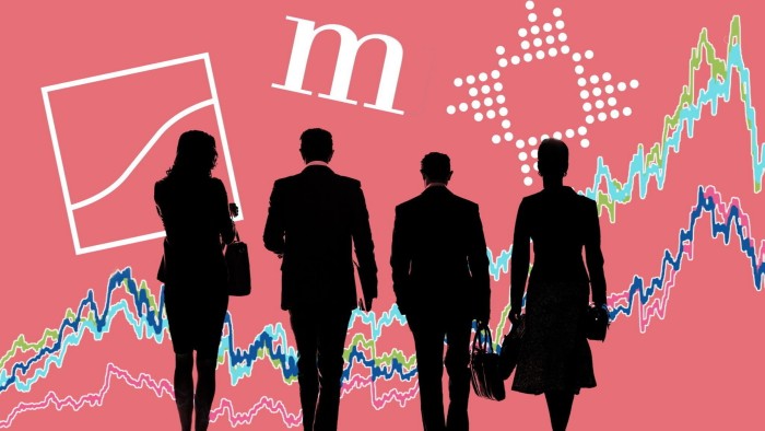 Logos of Millennium Management, Point72 and Third Point with chart