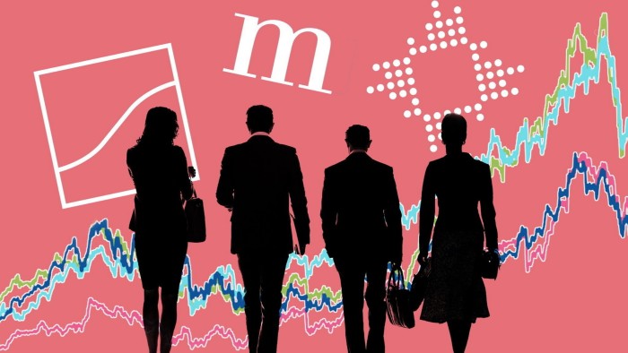 Logos of Millennium Management, Point72 and Third Point with chart
