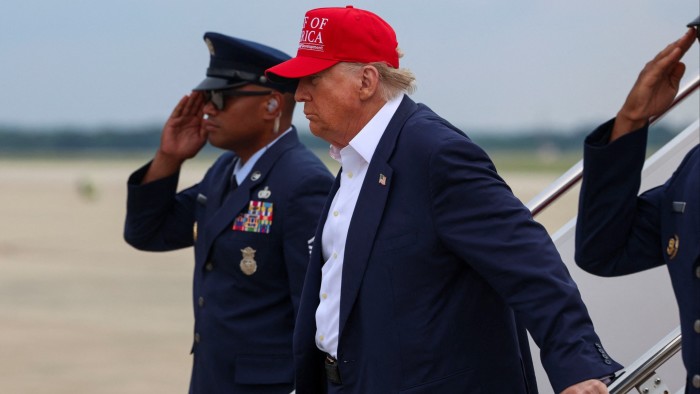 Donald Trump arriving at the airport