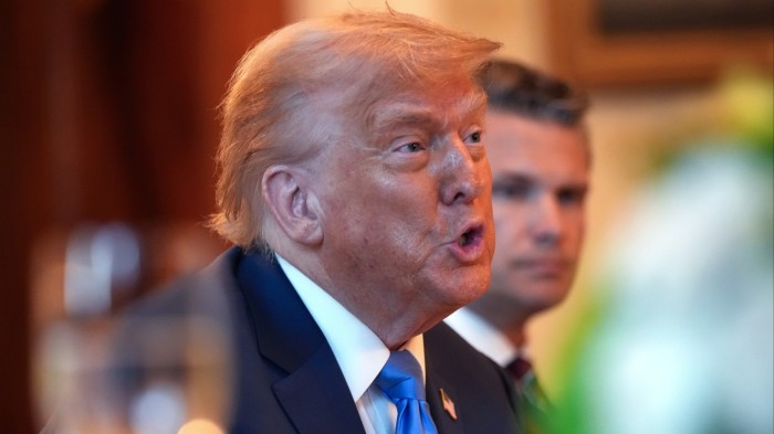 US President Donald Trump delivers remarks as he hosts Israeli Prime Minister Benjamin Netanyahu for a dinner at the White House
