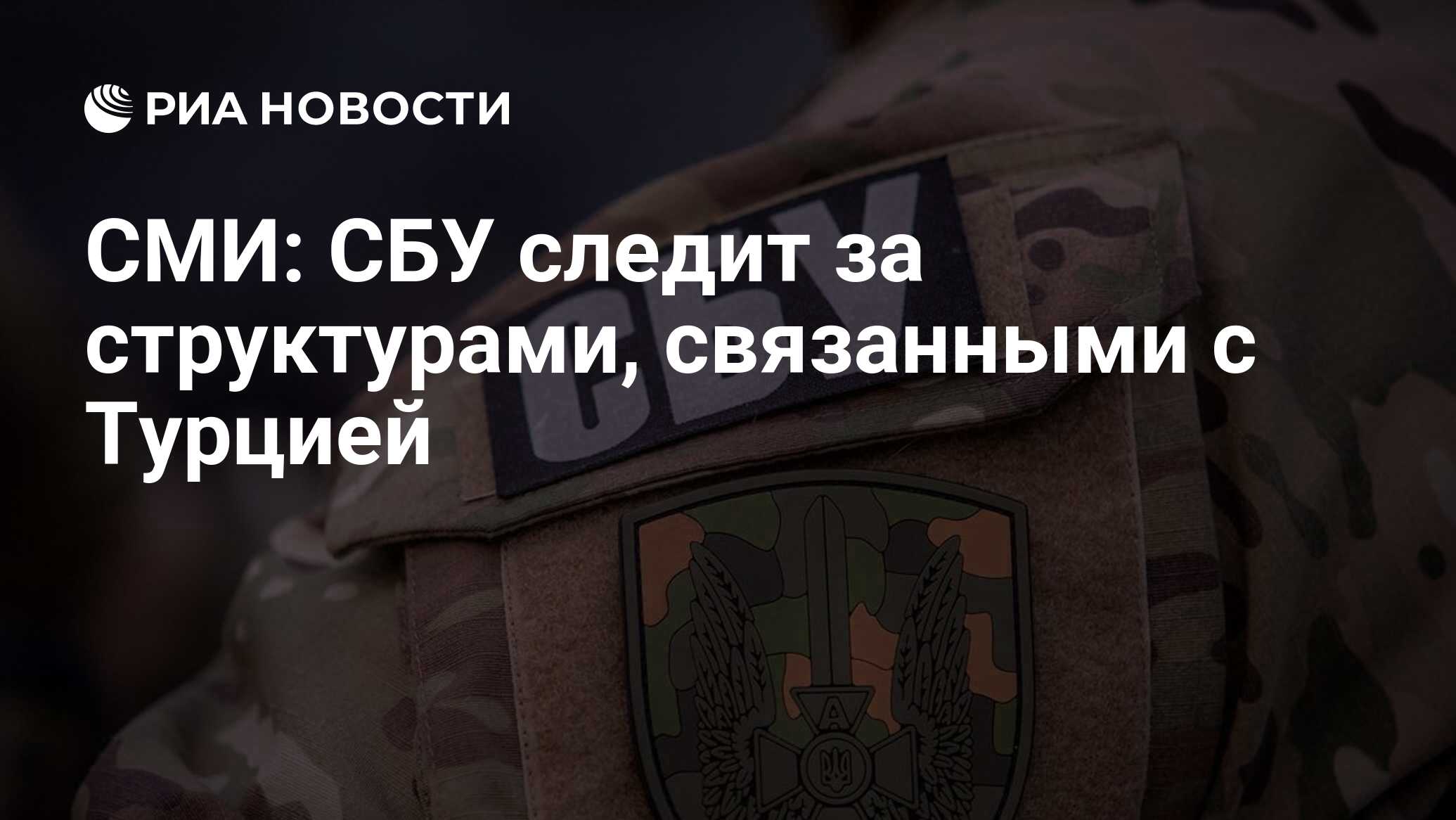 وسائل الإعلام: SBU تراقب الهياكل المتعلقة بتركيا