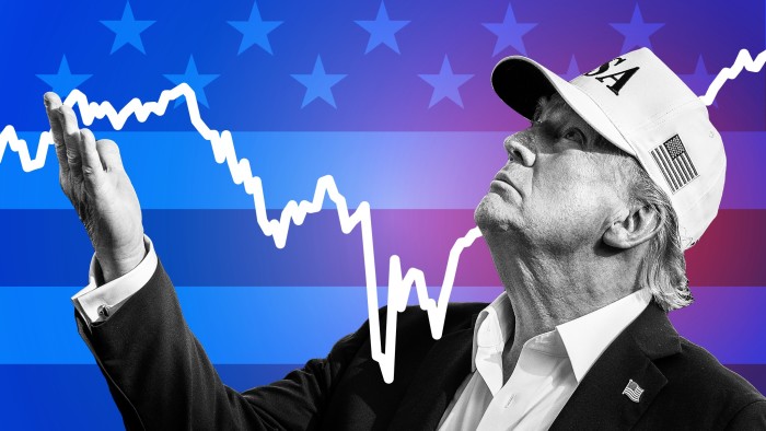 Montage of Donald Trump and the US flag